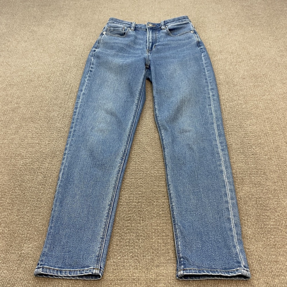 American Eagle Outfitters Mom Jeans Womens 0 Blue Med Wash High Rise Stretch
